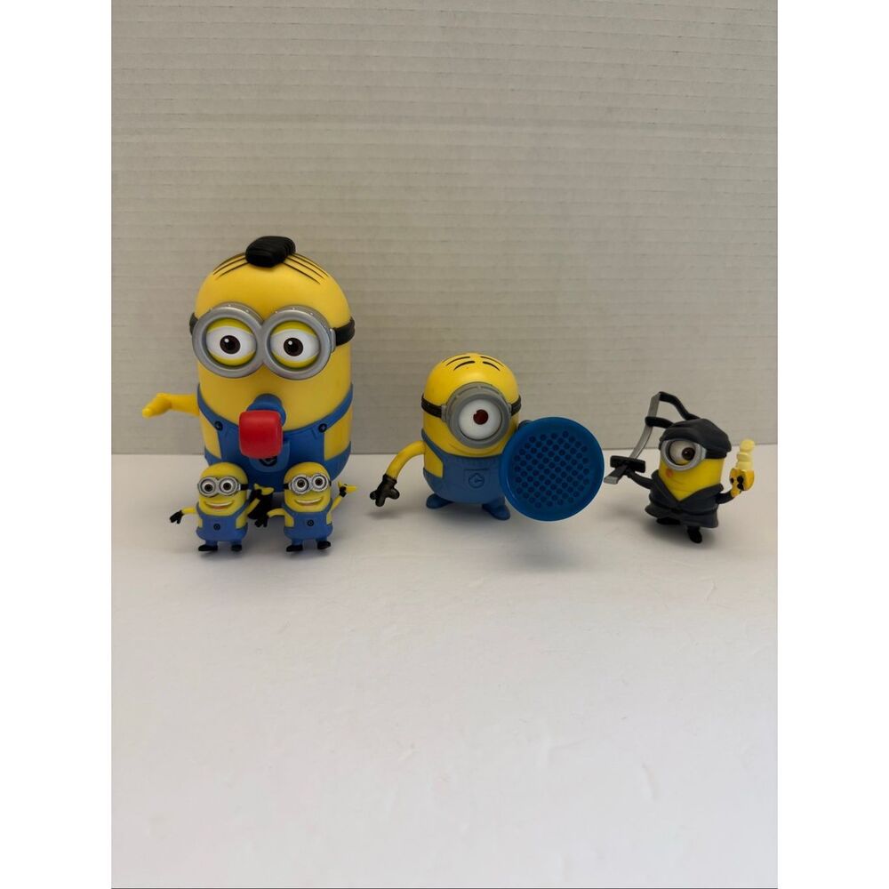 Despicable Me Minions Lot of 5 Stuart with Gas Gun Bob Ninja